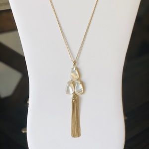 Stella & Dot Botanical tassel necklace